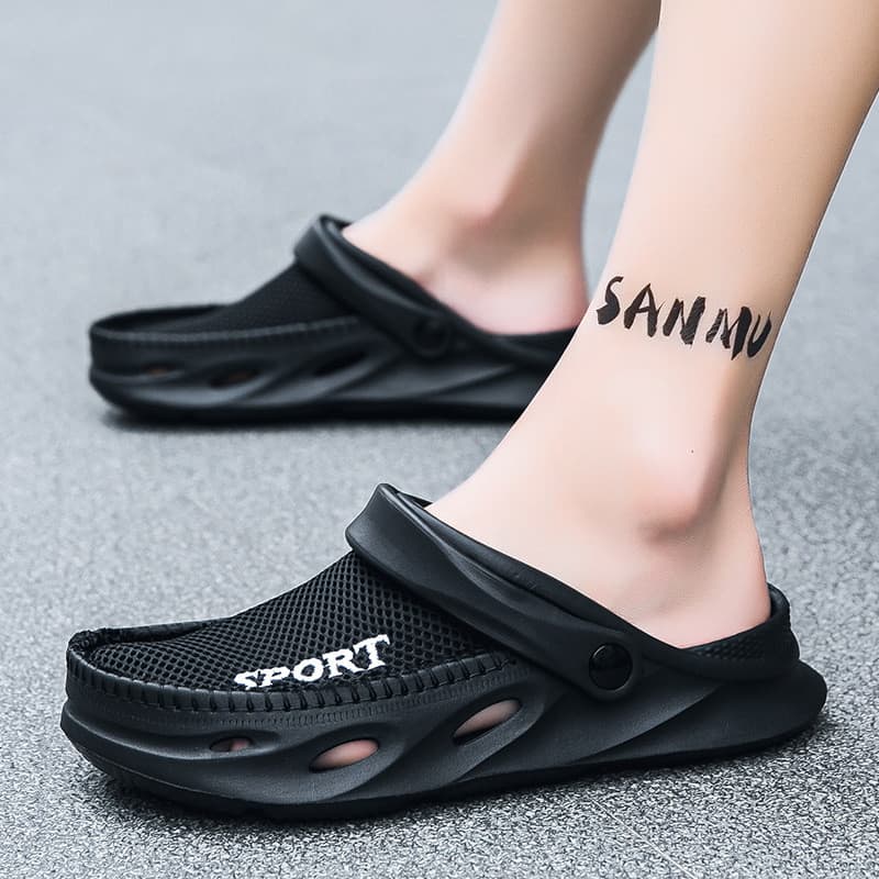 2025 verão sandálias de malha de comércio exterior meio pacote Casual ninho de pássaro buraco sapatos masculino praia pr