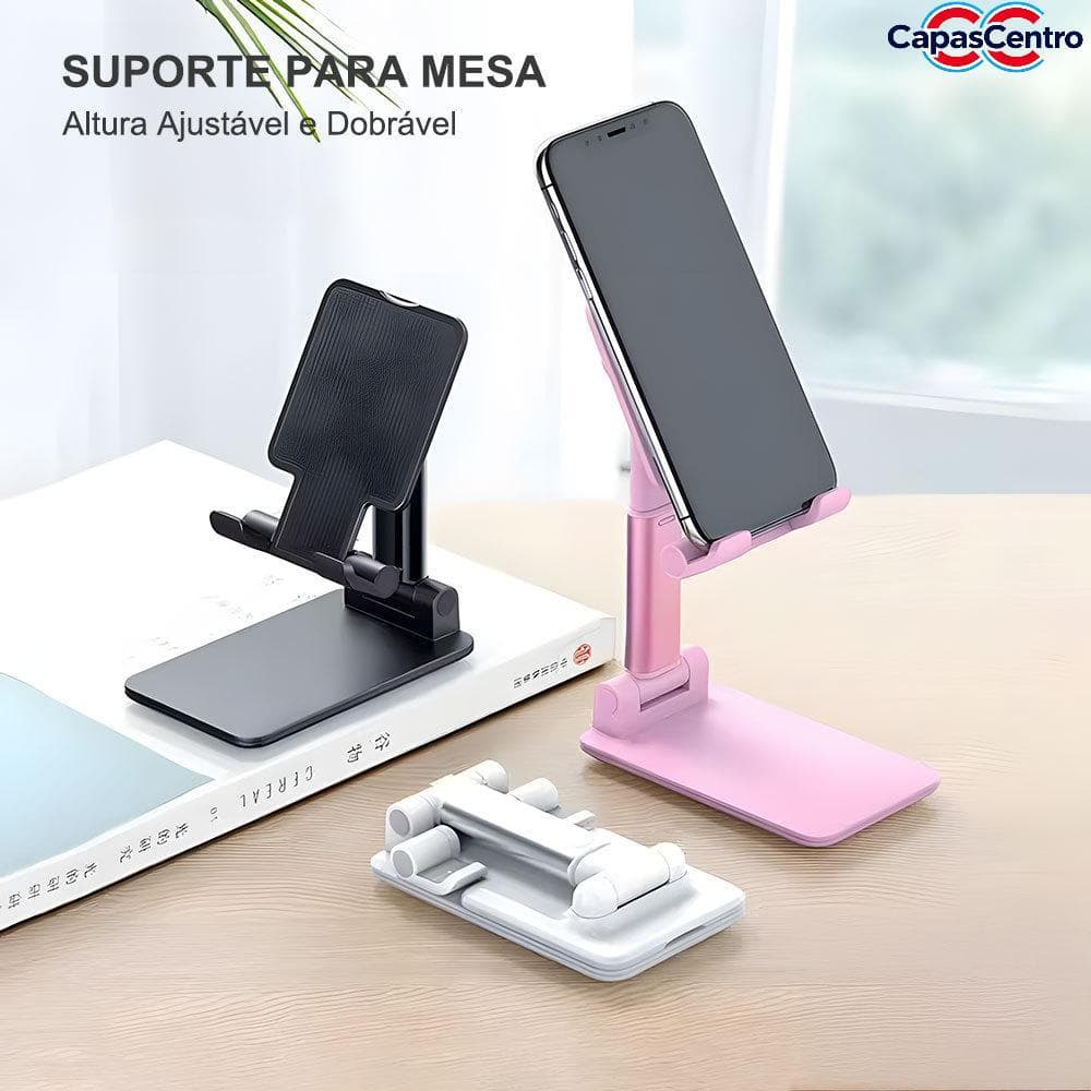Suporte Para Celular Tablet Dobrável E Ajustável Apoio De Mesa
