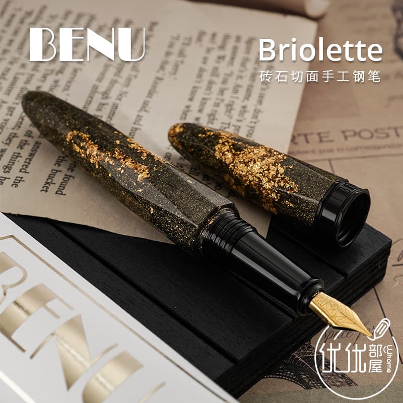 Rússia BENU Diamond Face Pen Briolette Caneta Iridium Artesanal Neve Fluorescente