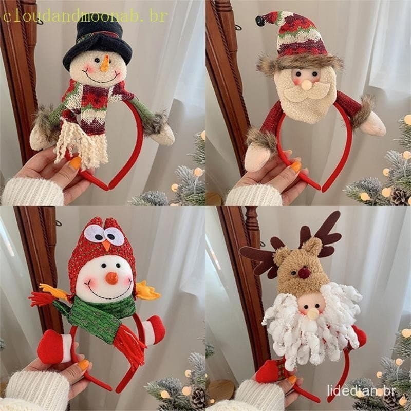 CLO Gingerbread Homem Faixas Cabelo Papai Noel Bandana Neve Headbands Natal Suprimentos Feriad