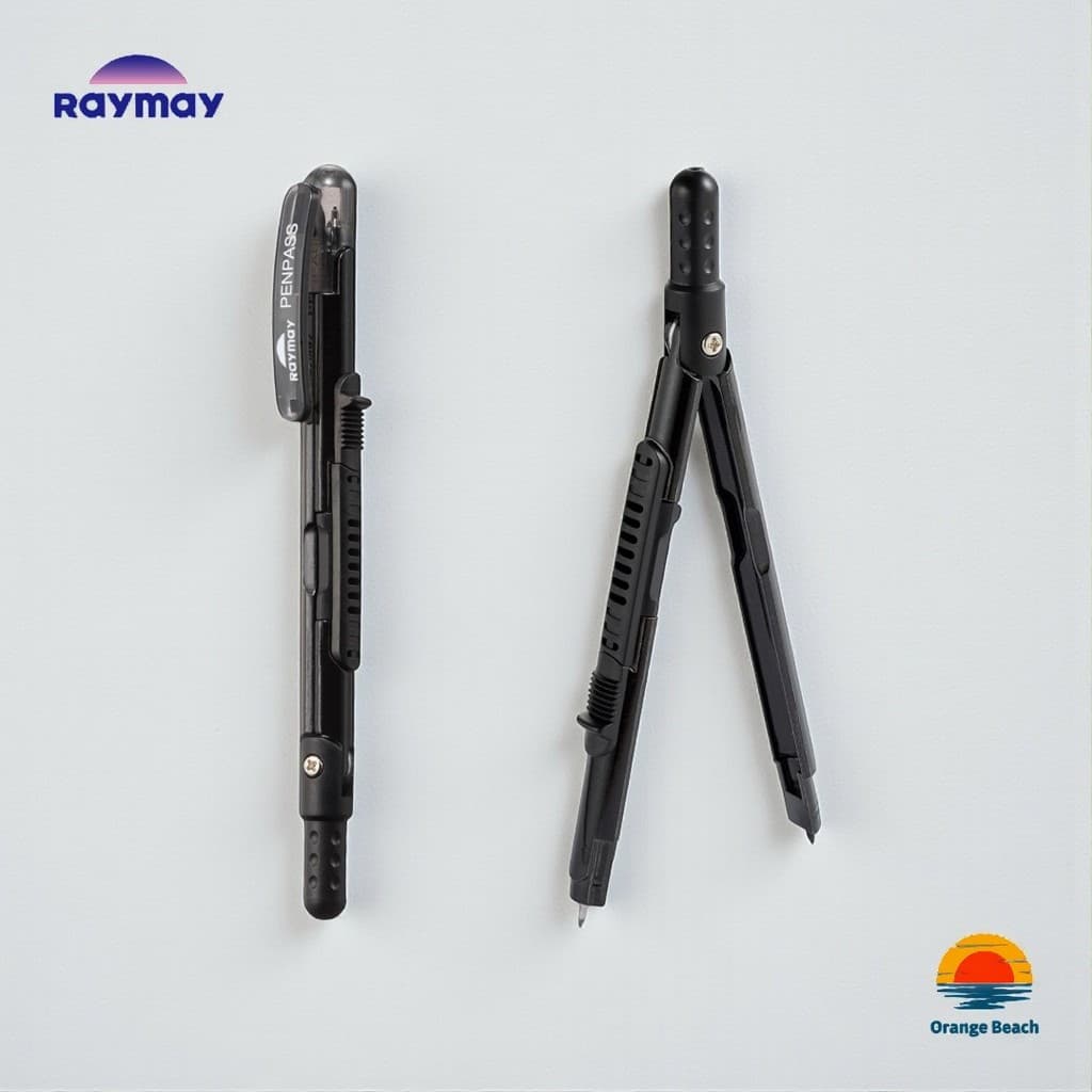 Raymay Fujii Penpass Compasso Caneta/Grafite 0.5mm/4 Cores/JC903/Cabe no Estojo/Japao BR