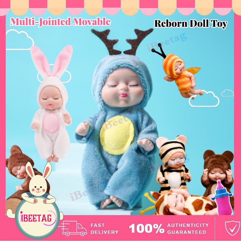 Simulação Reborn Boneca Dormindo Bebê Bonito Mini Ball-articulado Boneca Realista Dress-Up Baby Brinquedos Stuffed Plush