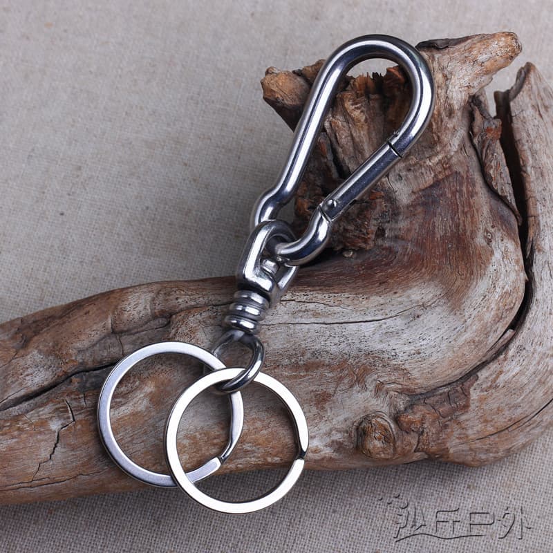 Forte durável forte bens conjunto de chaveiro de aço inoxidável artesanal chaveiro multifuncional pendurado fivela combi