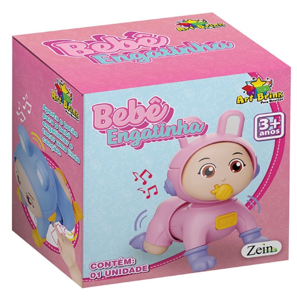 Boneca Bebê que Engatinha Crawling Baby Com Luz e Som Brinquedo Infantil boneca engatinha