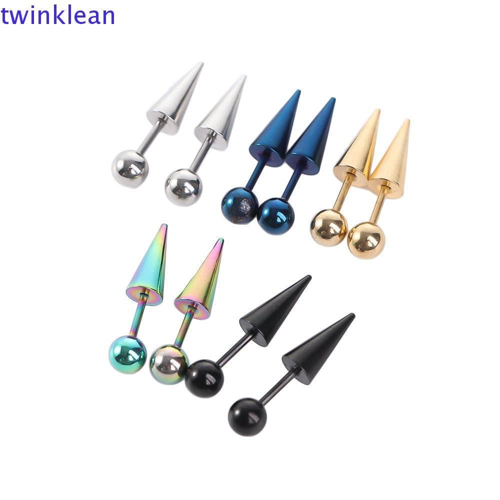 TWINKLEAN Piercing Brincos Gótico Spike Cone Tip Mulheres Homens Moda Joias