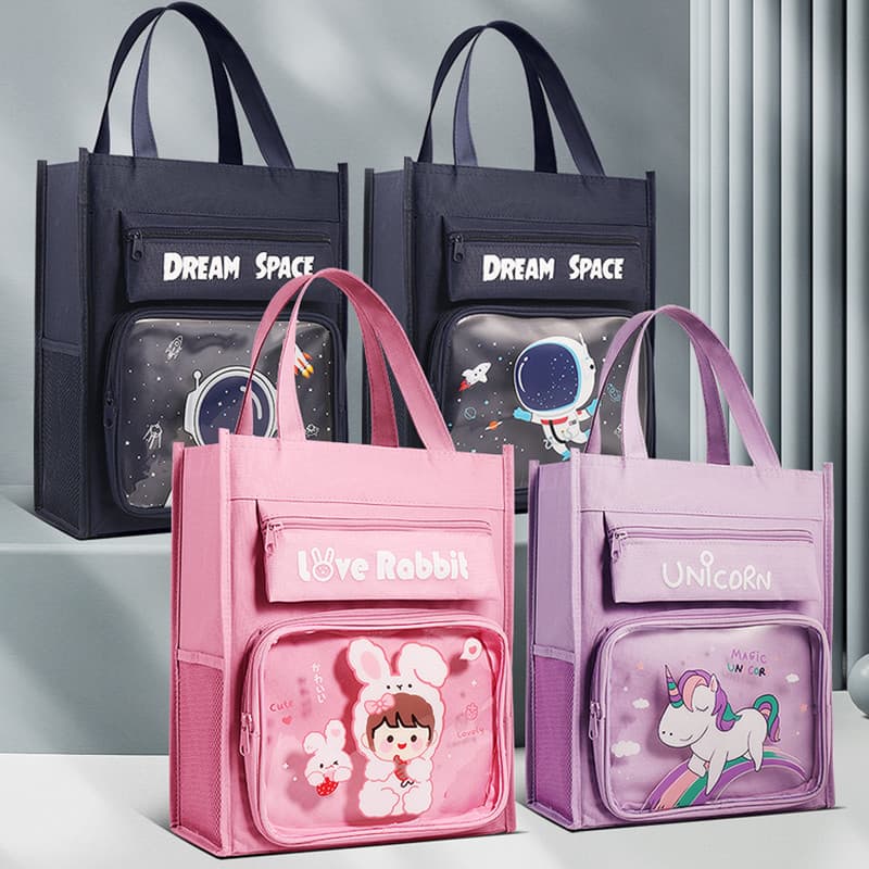 Sacola de estudante Bolsa de transporte para livros Escola primária Meninas Meninas Crianças Lona Mochila de grande capa