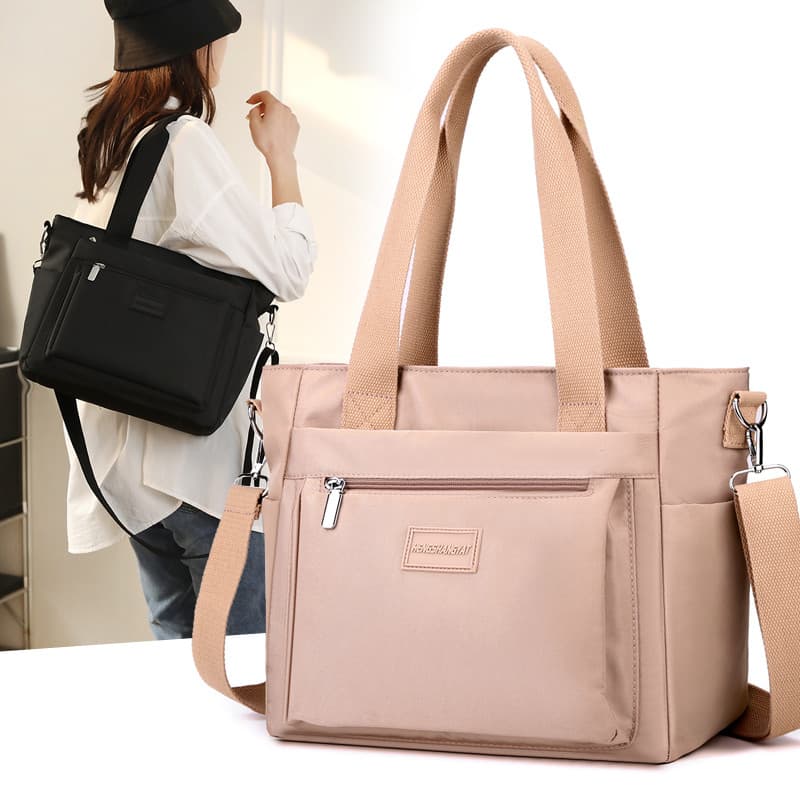 Bolsa de ombro de pano de náilon feminina 2025 novo estilo grande capacidade Casual All-Match textura bolsa mensageiro b
