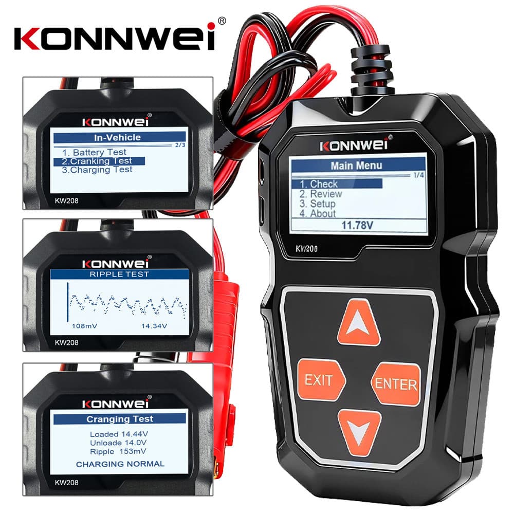 KONNWEI Testador De Bateria Universal Testador De Resistência De Bateria De Carro 12v