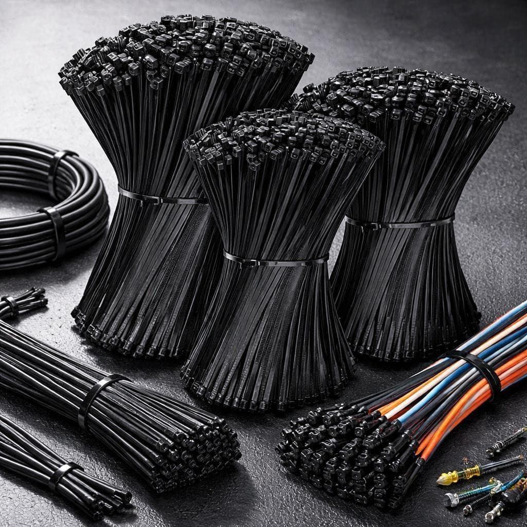 Abraçadeira de Nylon 300x3,6mm Preta Kit 100 Unidades Enforca Gato Organizador de Cabos Fita de Fixação