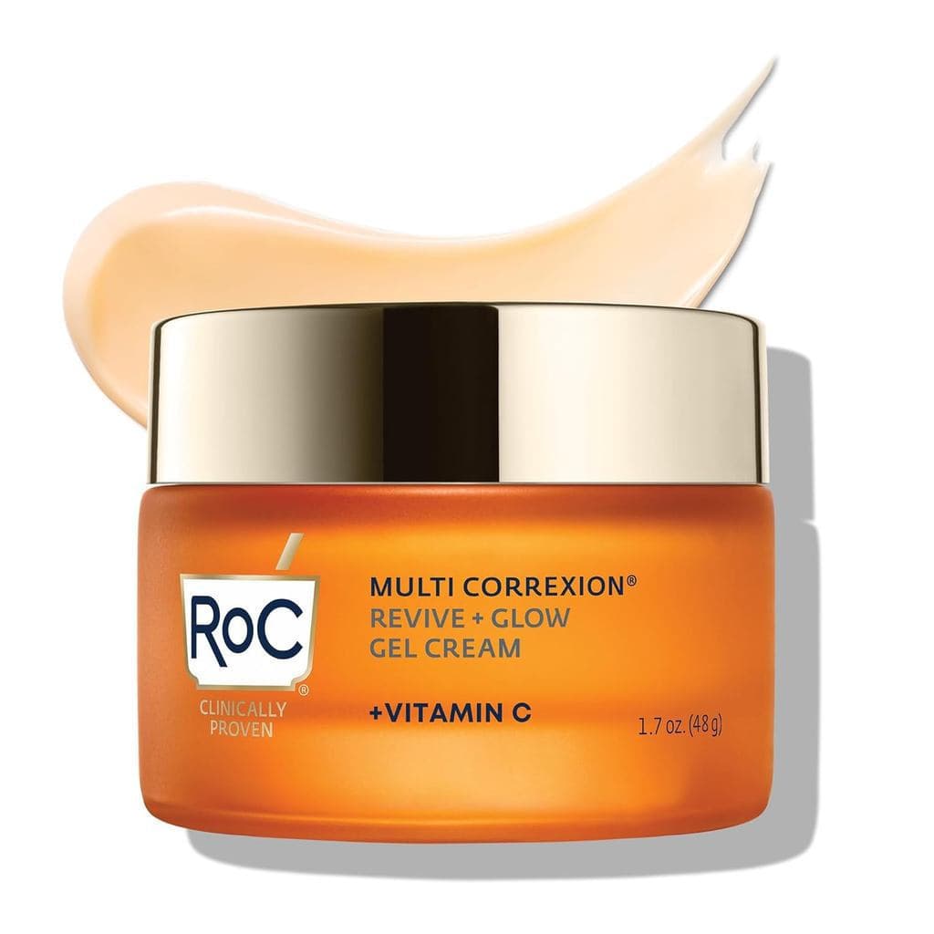 RoCMultiCrrexionRevive+Glow Hidratante Facial com 10% de Vitamina C, Antienvelhecimento, Hipoalergênico, Sem Óleo, 1,7ml