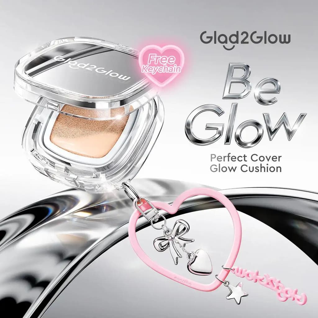 [Limited Chain] Glad2Glow Perfect Cover Glow Cushion: Brilho e Cobertura em 1 Toque, Duração de 12 Horas, Mantém a Pele