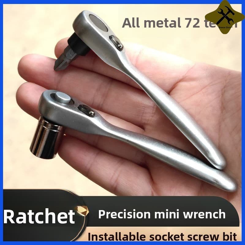 1/4 Chave Rápida Catraca Bidirecional 72 Dentes Pequena Roda De Espinho Voador Dourada Mini