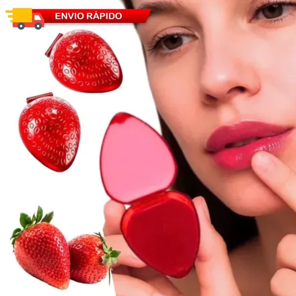 Batom Morango Lip Balm Hidratante Brilho Labial Rosa Vermelho Kit  5 8 10 15 Unidades Lembrancinha