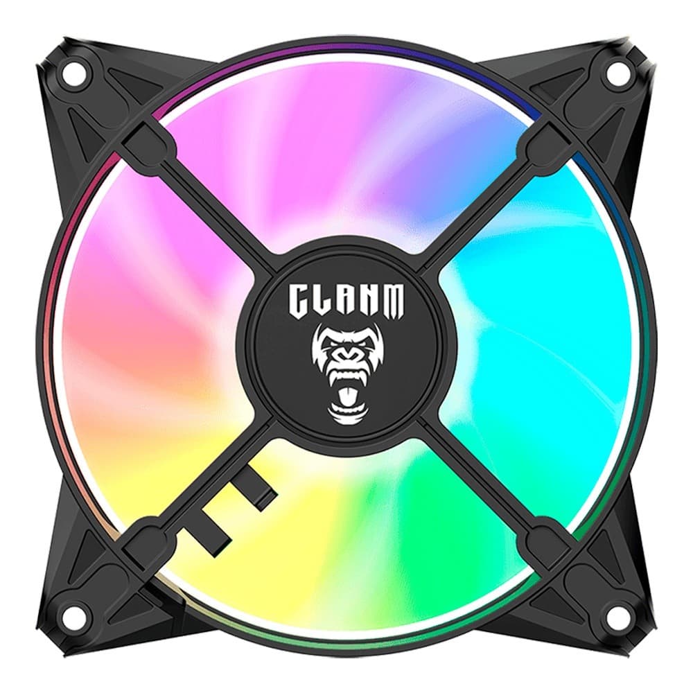 Cooler Fan para Gabinete Eurus ARGB 3pin Preto Ventoinha Clanm Gamer