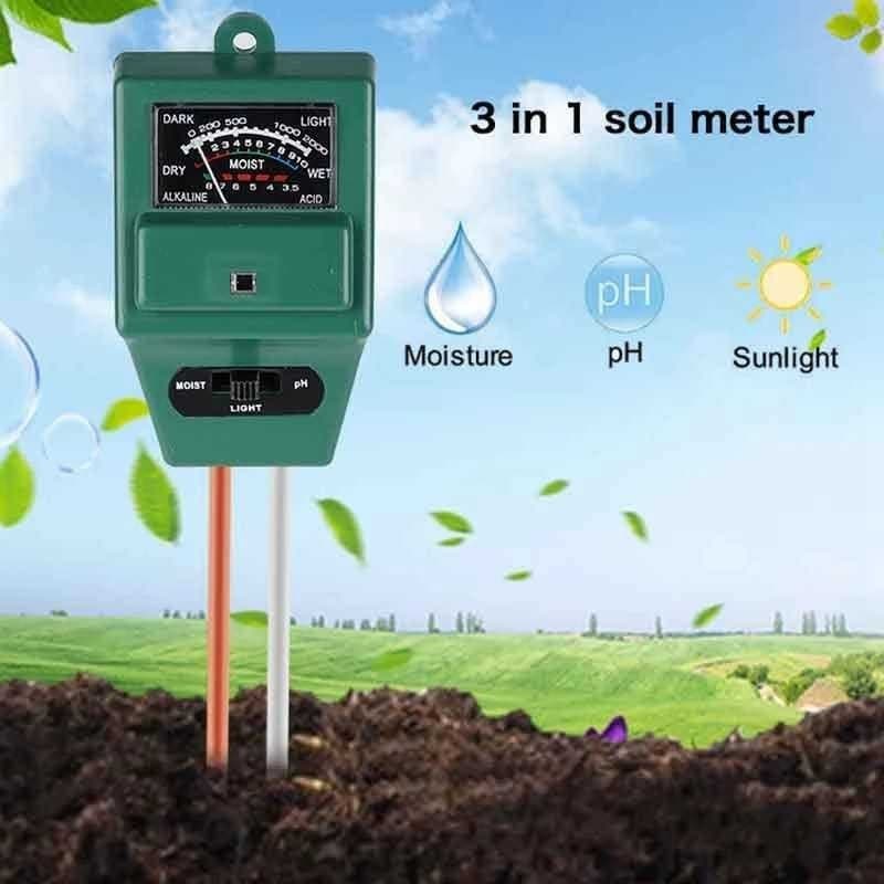 Medidor Digital De Solo , Testador De Umidade E Temperatura De PH 3 Em 1 , Monitor De Pino Duplo Para Jardim , Flores ,