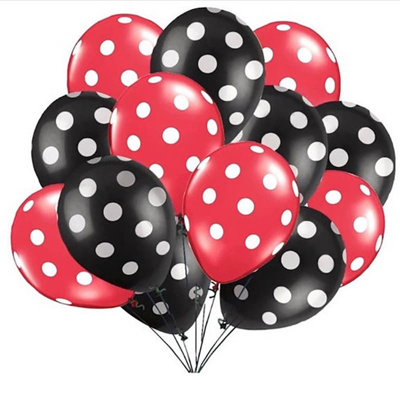 20 balões de látex com bolinhas de 12 polegadas para decorações de casamento, aniversário e festas temáticas do Mickey e