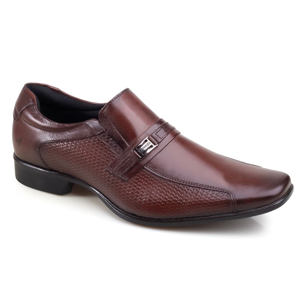 Sapato Social Masculino Rafarillo Marrom Mogno Em Couro Legítimo Elegante Original Leve 34054