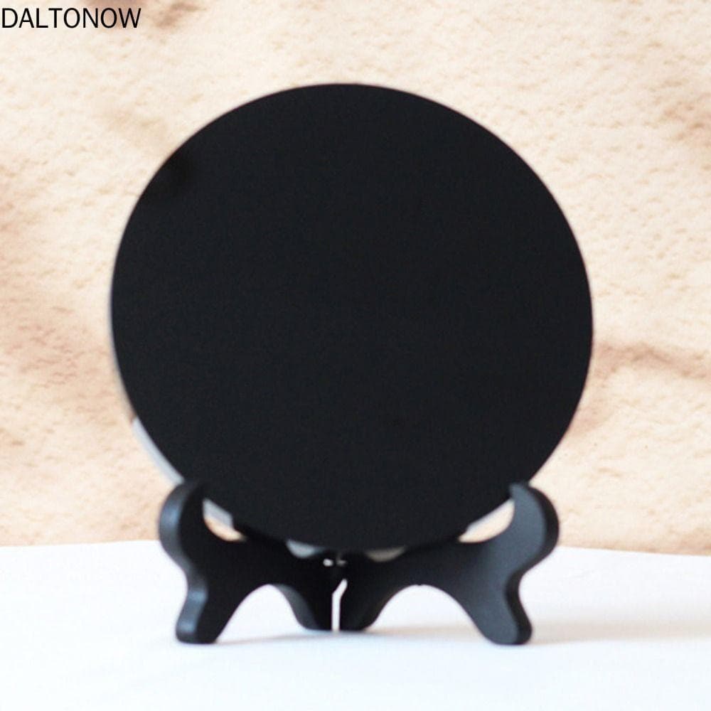 Espelho De Disco De Obsidiana DALTONOW  , Ornamentos De Cristal Preto Artesanal Com Suporte Branco , Redondo