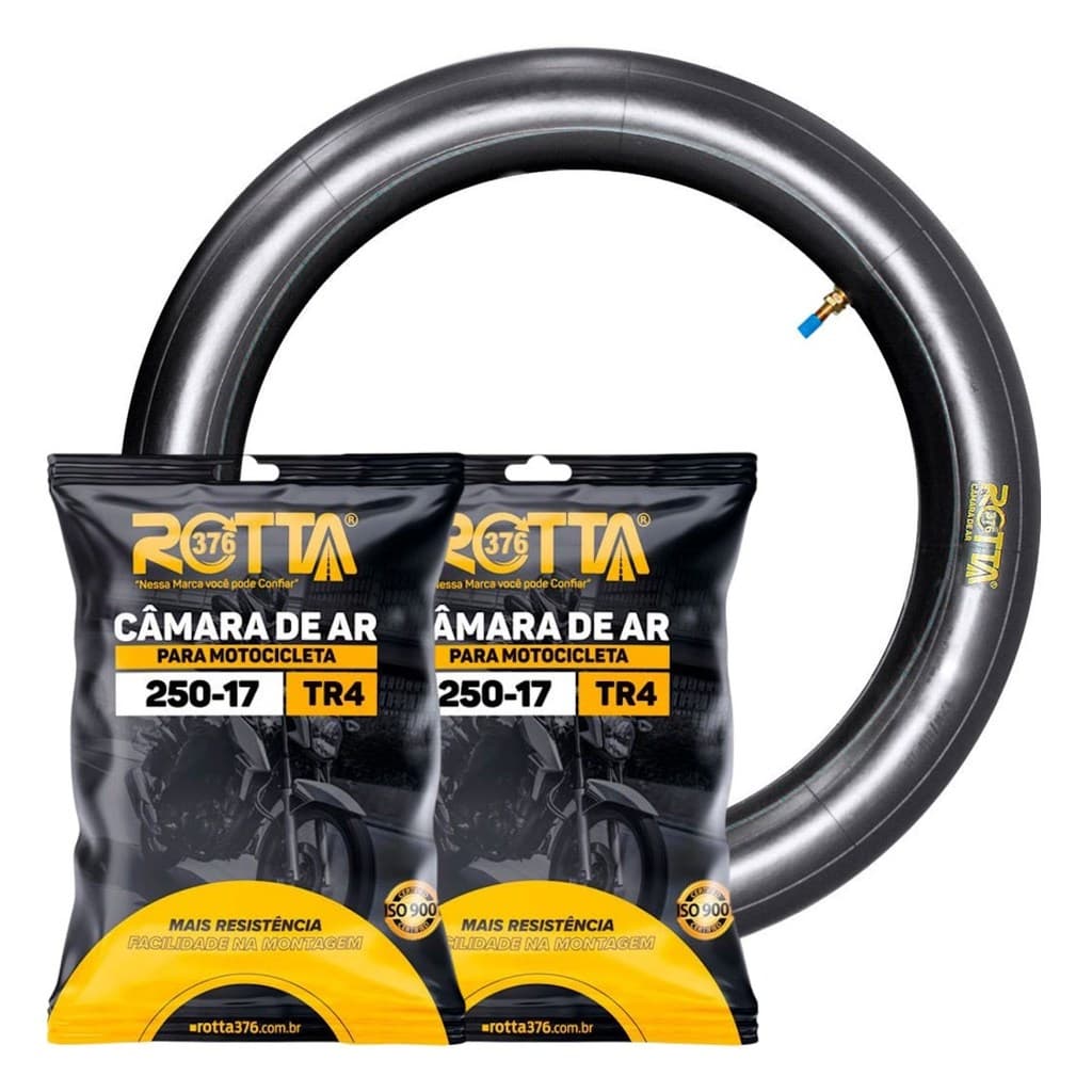 Kit 2 Câmara De Ar 2.75-17 Para Moto Aro 17 C100 Crypton Alta Resistência Vedação Segura Original