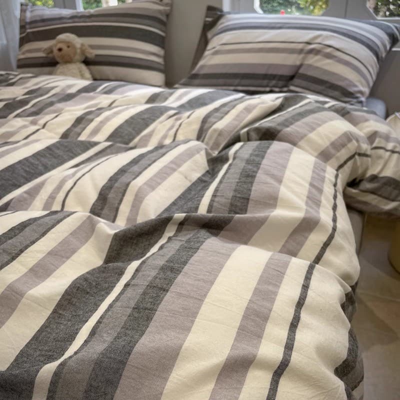 Listras de algodão lavado cama simples conjunto de quatro peças único dormitório estudante conjunto de três peças colcha