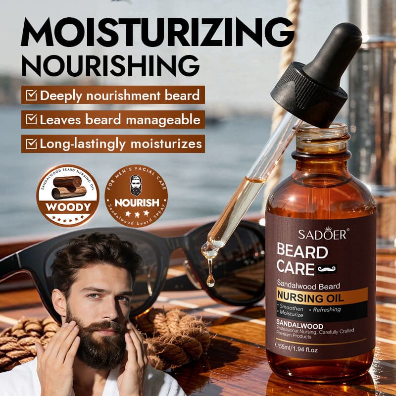 Todo o inglês SADOER sândalo barba cuidados óleo masculino barbear cuidados com a barba óleo essencial comércio exterior