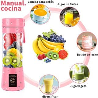Liquidificador Mini Portátil Elétrico 6 Lâminas Capacidade 380ML Recarga USB Bivolt para Sucos e Vitaminas