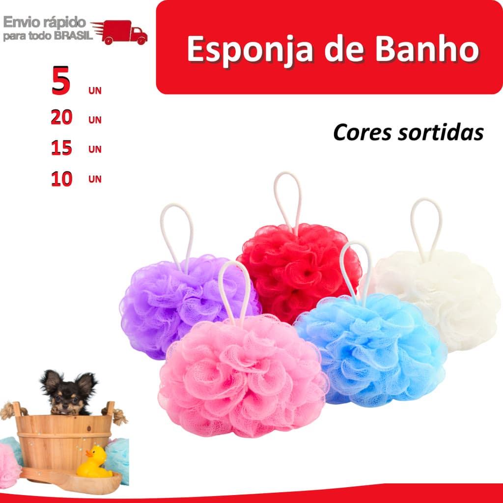 20/15/10/5 Bucha de banho Esponja limpeza higiene sabonete sabão ducha agua hidratação chuveiro