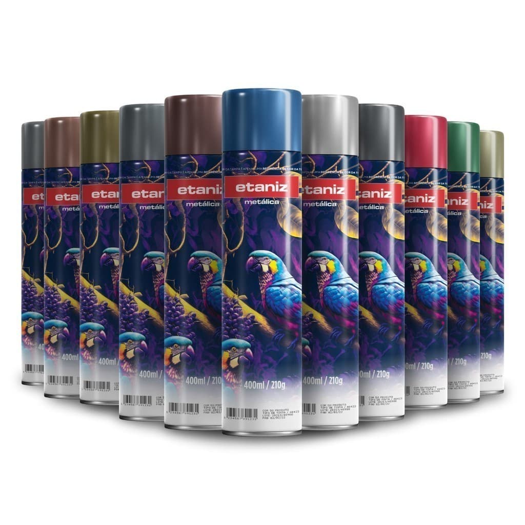 Tinta Spray metálico todas as cores 400ml - Etaniz Envio Hiper Expresso