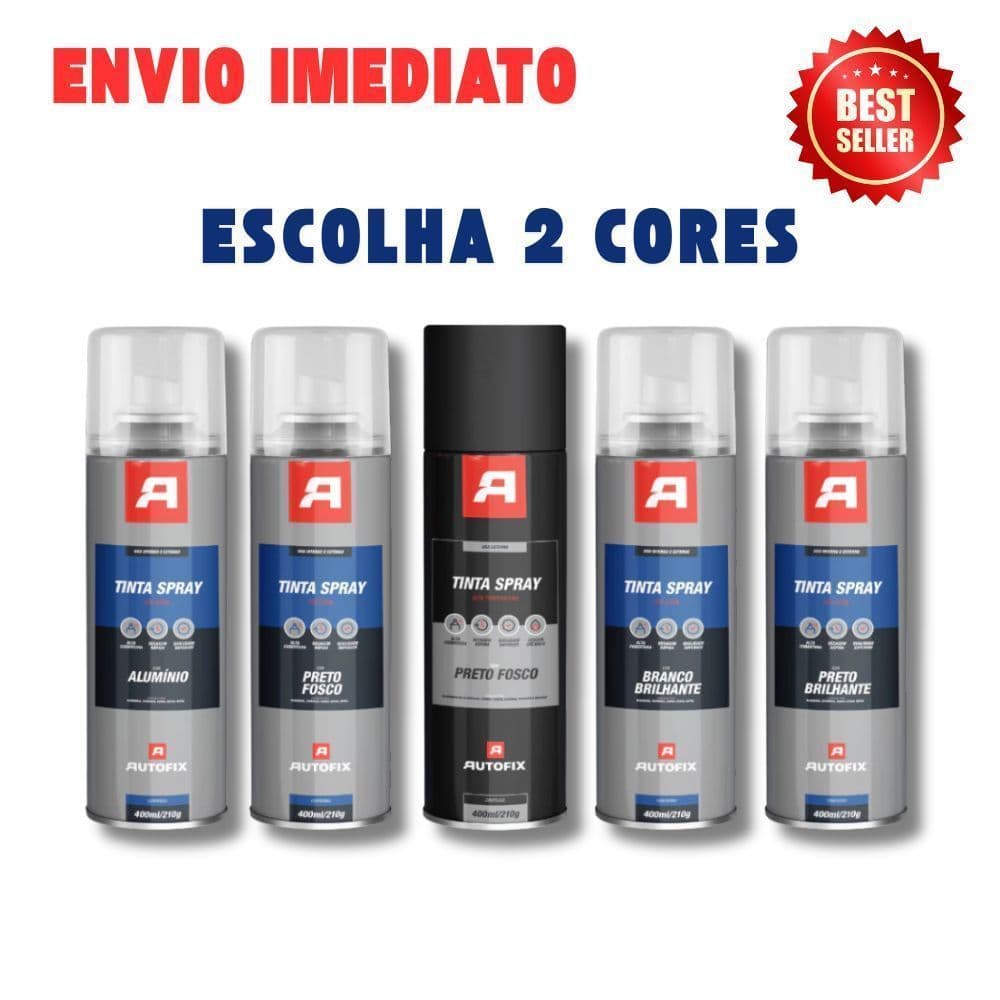 Kit 2 Tinta Spray Uso Geral 400ml - Autofix 400ml / 210g - Monte Seu Kit 2 Cores