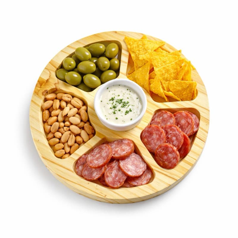Petisqueira Gourmet Tampa Vidro Petiscos Mesa Posta Ramekin Molhos Madeira Pinus