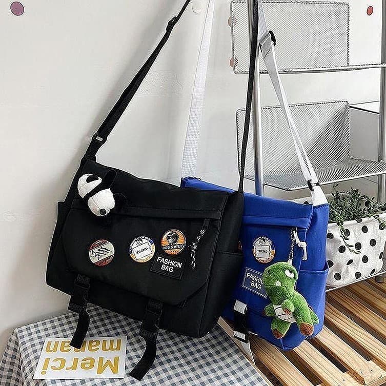 Bolsa carteiro unissex grande e resistente à água – Bolsa transversal casual para estudantes