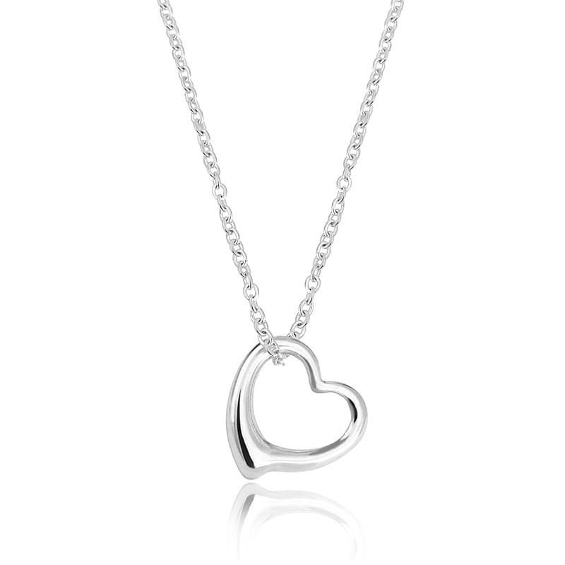 Colar de coração de pêssego com coração de amor em prata 925, colar diário simples e doce, joias elegantes francesas req