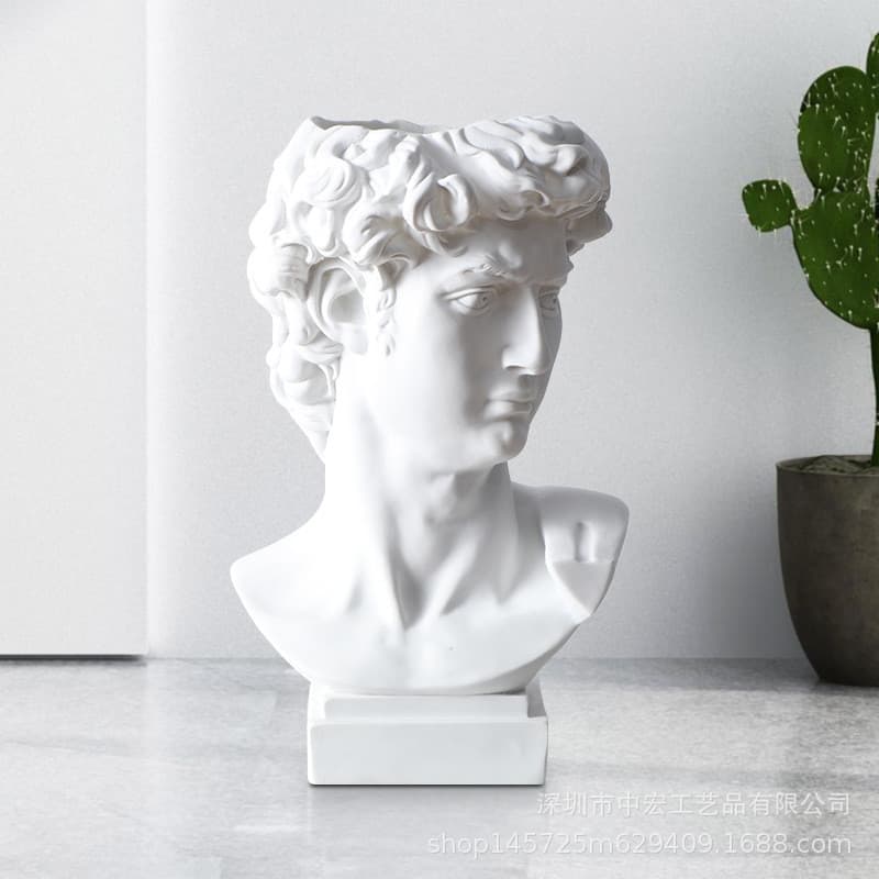 Nordic ins Retro David escultura caneta titular pincel de maquiagem balde de armazenamento vaso seco caneta balde influe