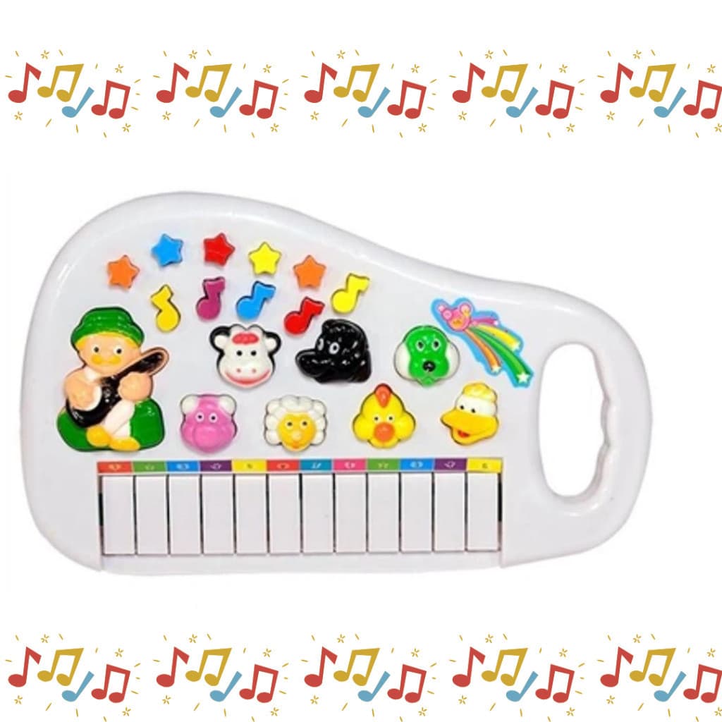 Piano Teclado Animal Musical Animais Brinquedo Crianças Infantil De Soms De Sitio Fazendinha