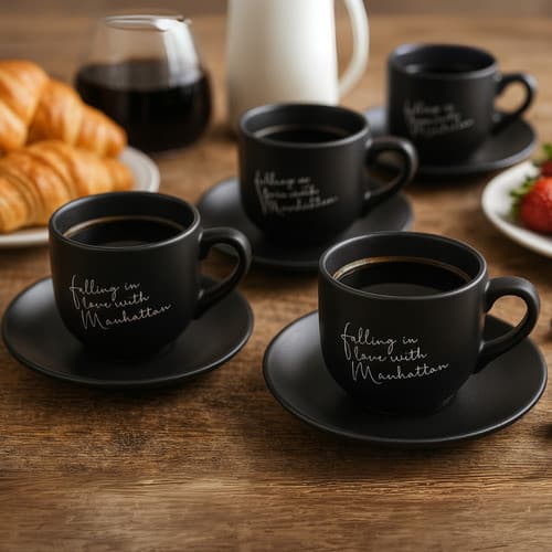 Kit 6 Xícaras De Café Linha Manhattan Haüskraft Preto