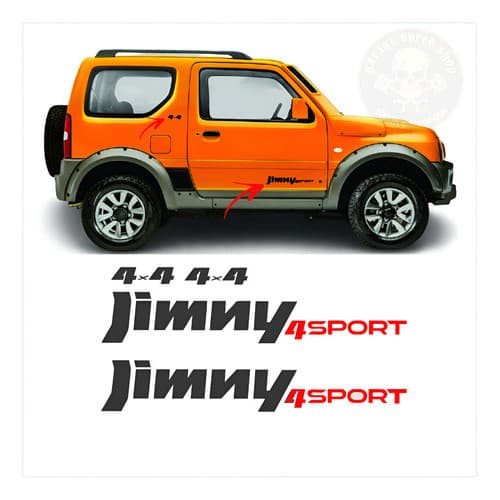Adesivos Lateral Suzuki Jimny 4 Sport 4sport 4x4 Cor Preto  Grafite/Vermelho