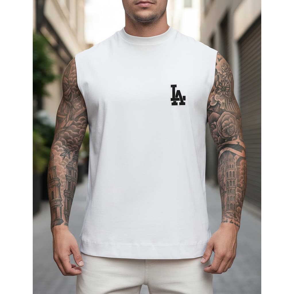 Camiseta Regata Oversized Streetwear Estampada Los Angeles