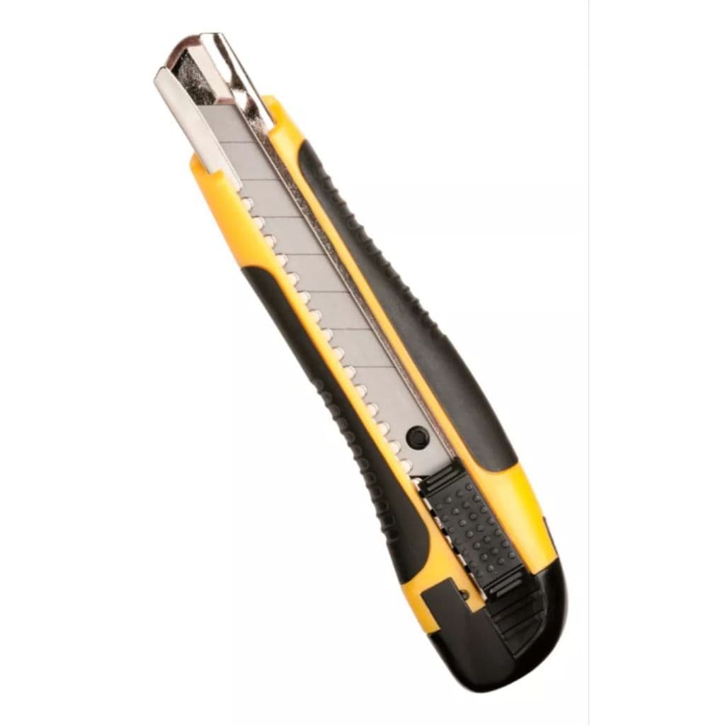 KIT 10 ESTILETE PROFISSIONAL EMBORRACHADO 18MM COM TRAVA