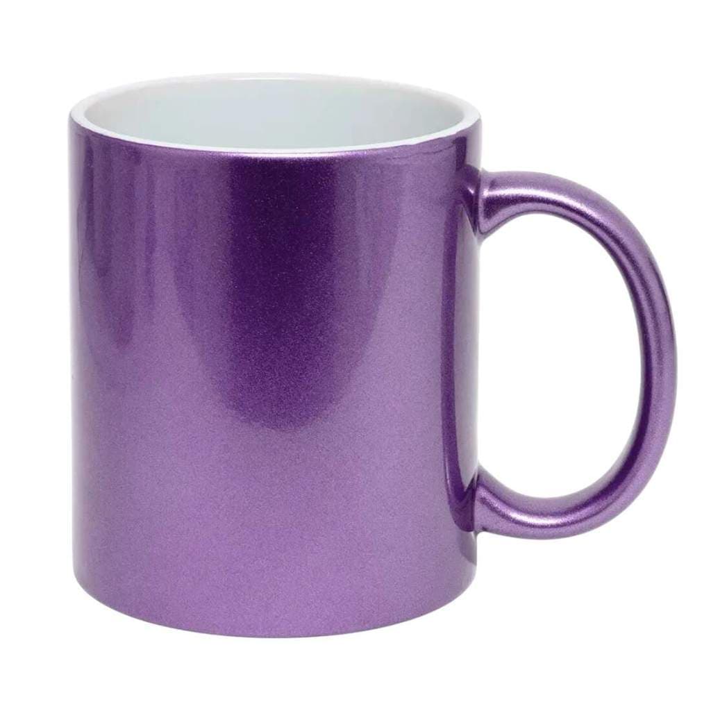 Caneca de Cerâmica Perolada Roxa para Sublimação - 325ml