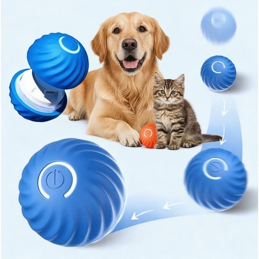 Bolinha Eletrônica Interativa Para Cachorro Brincar Movimento Automatico Recarregavel USB