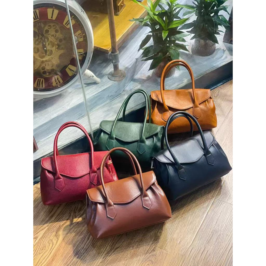 Bolsa de couro retrô artesanal feminina bolsa de ombro feminina primeira camada de couro genuíno bolsa feminina bolsa tr
