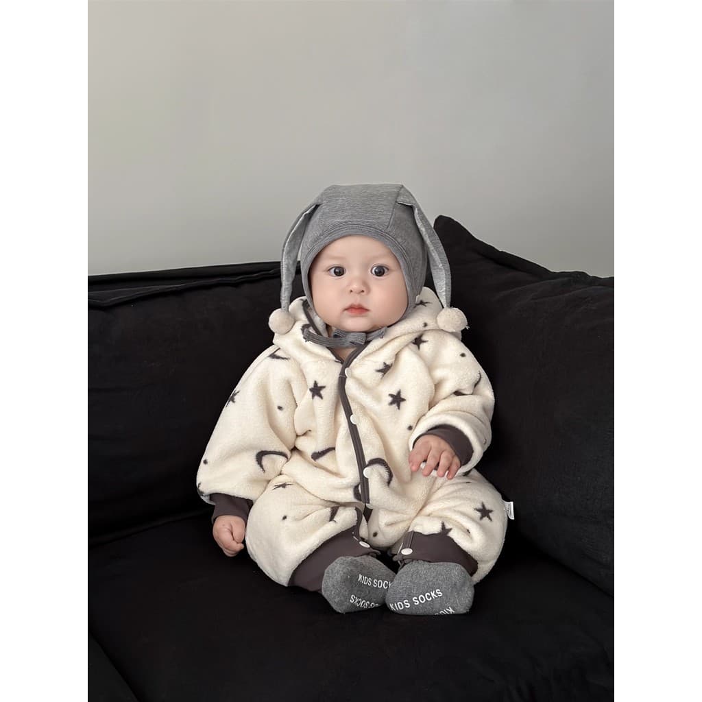 Outono inverno bebê Outing roupas menino roupas de bebê estilo inverno versão coreana moda forro de lã engrossado macacã