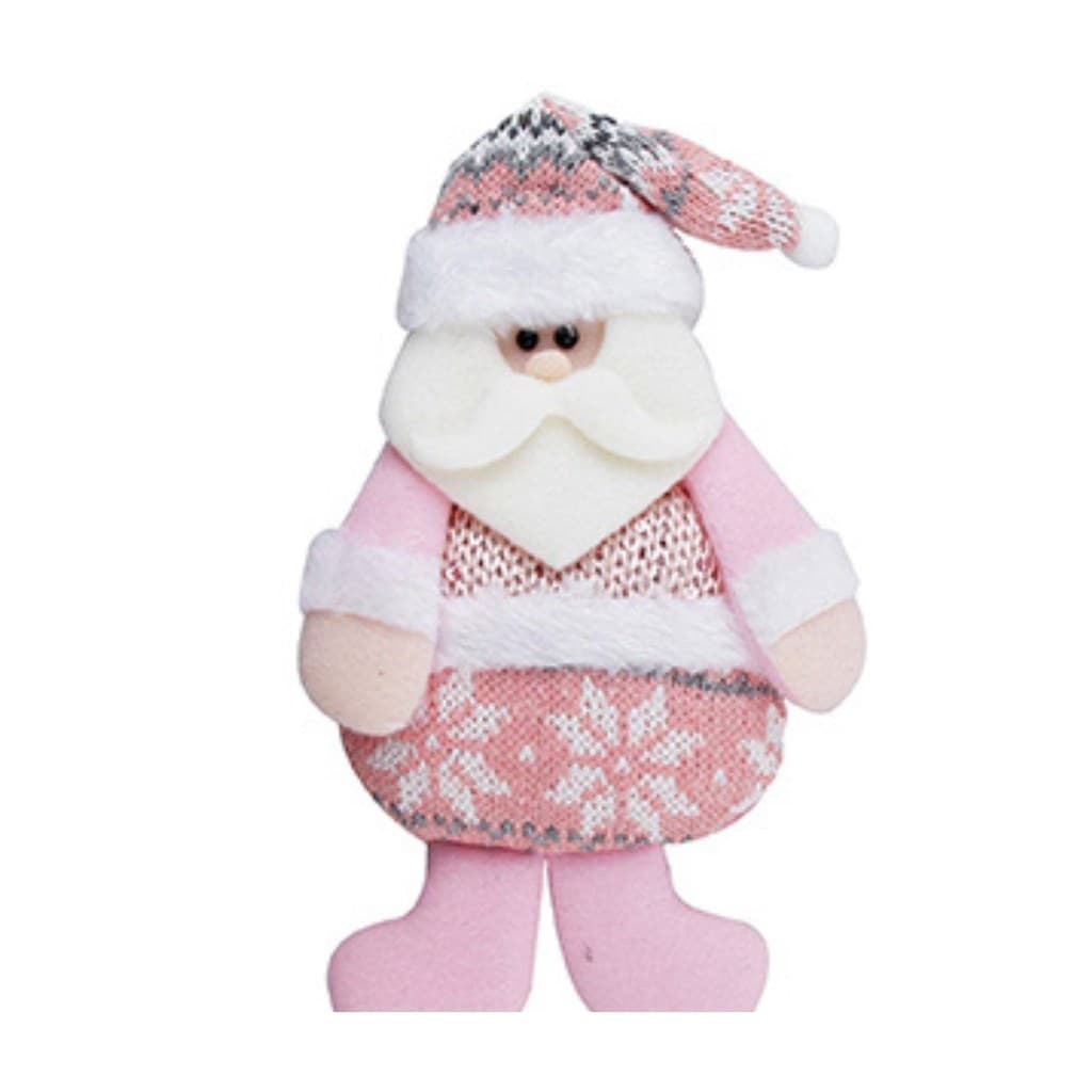 Enfeite Papai Noel Boneco Luxo rosa natal Pendente 23cm