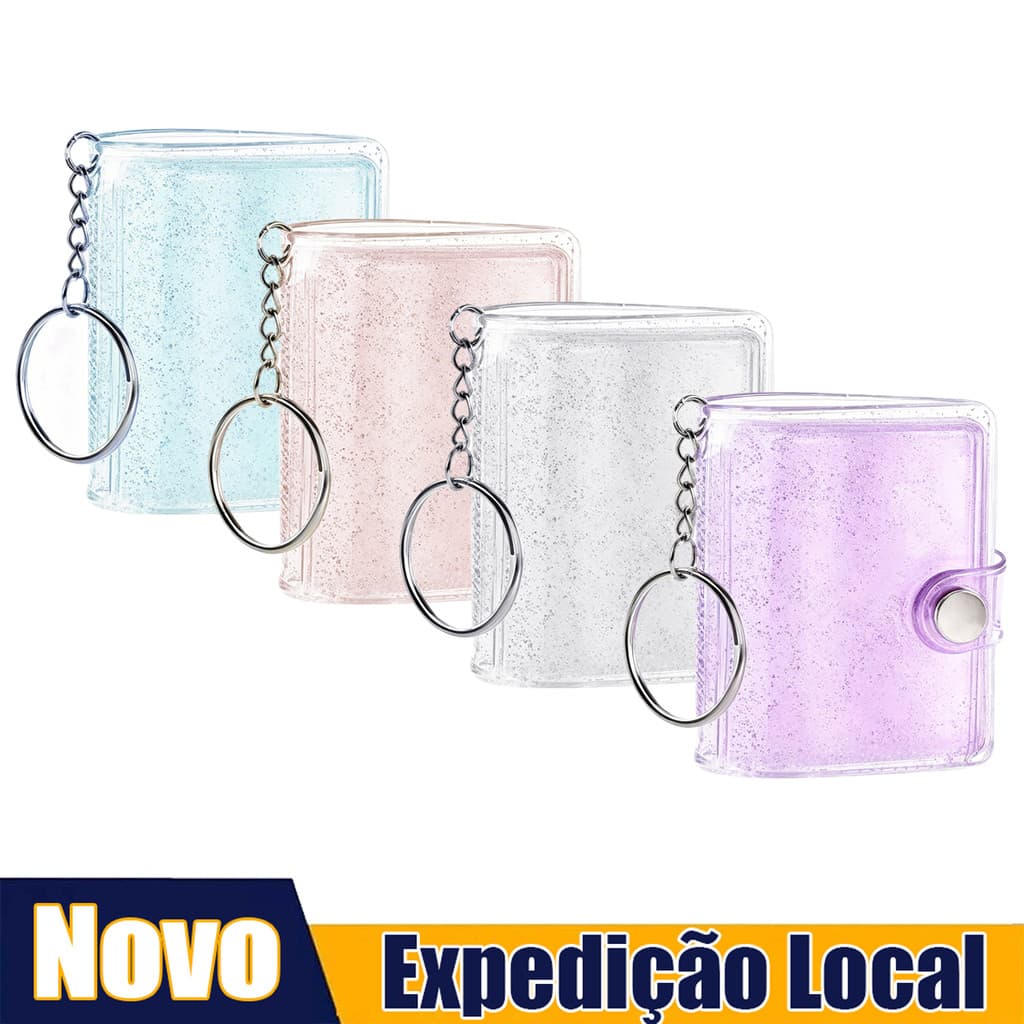 1 peça de chaveiro mini álbum de fotos pode conter fotos dentro de 3,5*5,5 cm, transparente e de alta definição