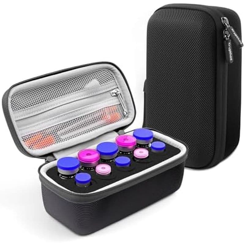 Estojo Protetor De Frasco De Insulina Krypthos 10 Slots , Bolsa Organizadora Para Diabéticos Frascos Padrão De 1ml 3ml 5