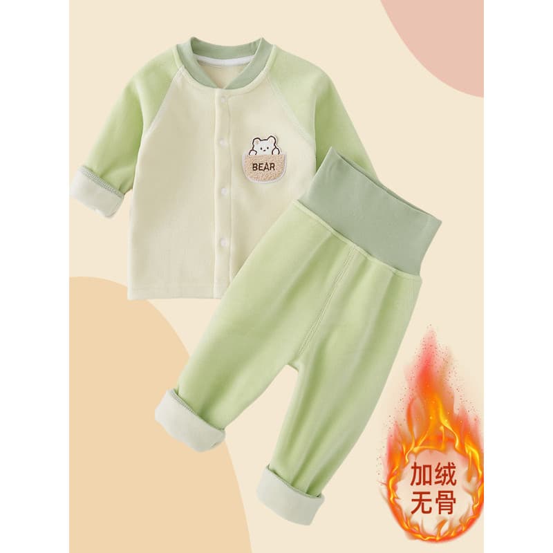 Bebê velo velo quente terno Cardigan cintura alta proteção da barriga roupas de inverno dividir roupas de bebê outono in