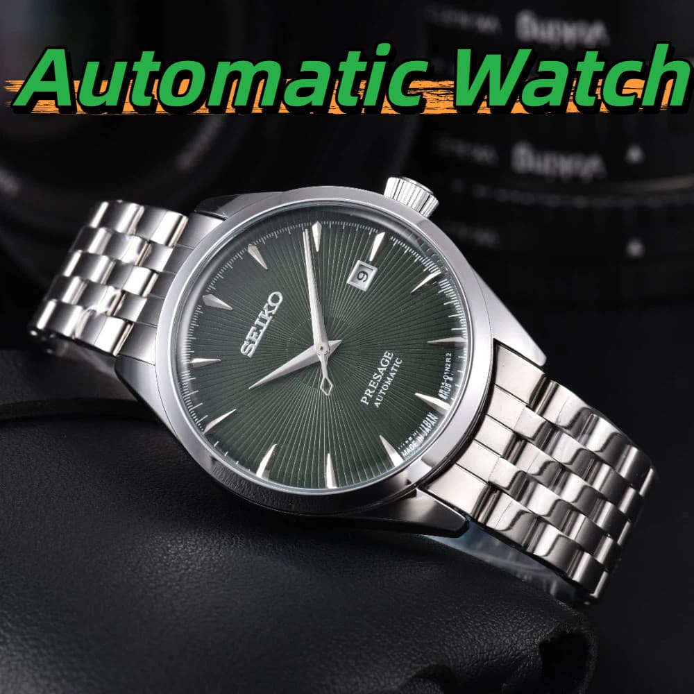 Nova chegada moda relógio mecânico automático banda de aço relógio masculino