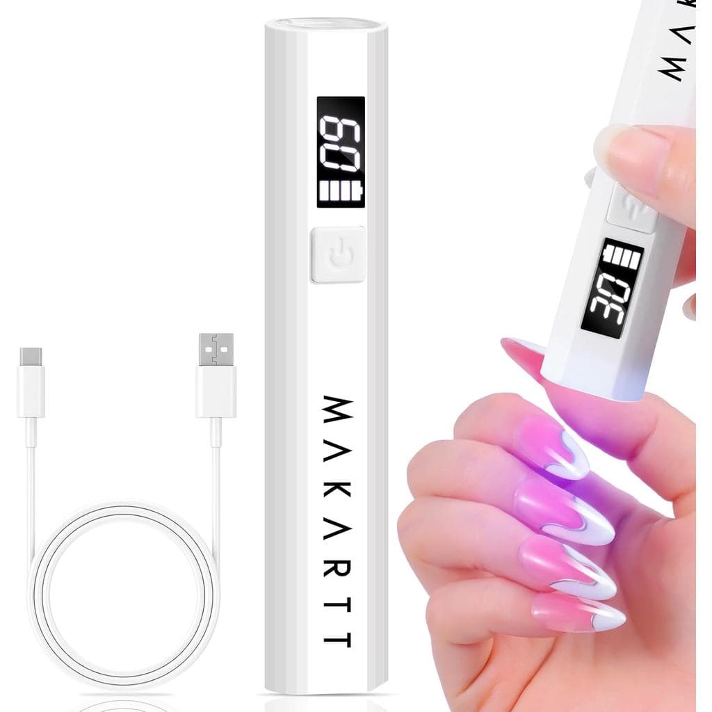 Lâmpada UV Portátil Makartt para Unhas, Mini Luz UV Sem Fio para Secagem Rápida de Esmalte em Gel e Cola para Unhas, Luz