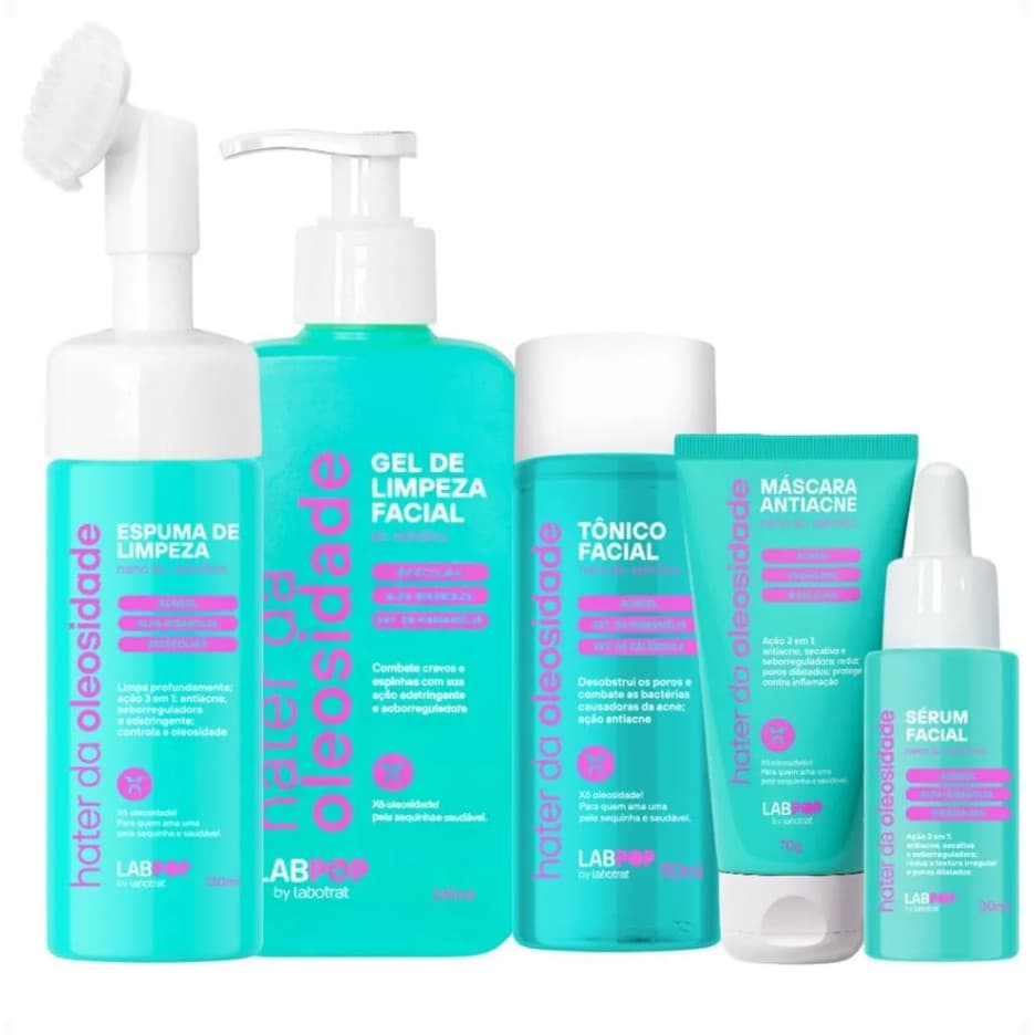 Gel e Espuma Limpeza Facial Anti Oleosidade Labotrat