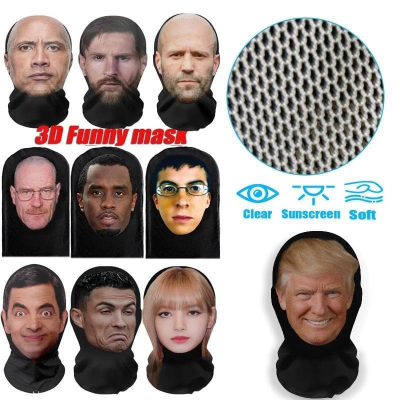Máscaras Faciais 3D Realistas Para Homens E Mulheres Máscara De Cosplay Rosto Cheio Hip Hop Balaclava Capuz Chapéu Chape
